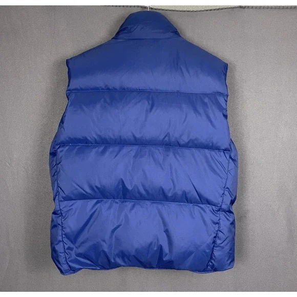 Gap Vest Men Small Blue Down Filled Puffer Zip Out Hood Pockets Gorpcore - Picture 7 of 16